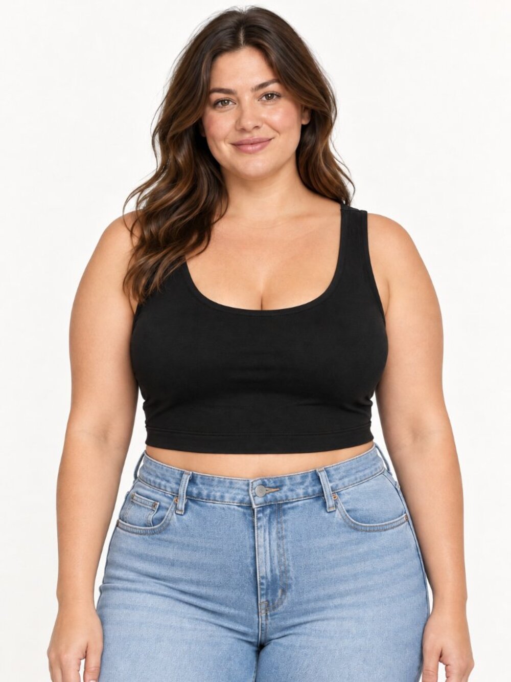 Auden Black Cotton Blend Lightly Lined Longline Bralette XXL NWT